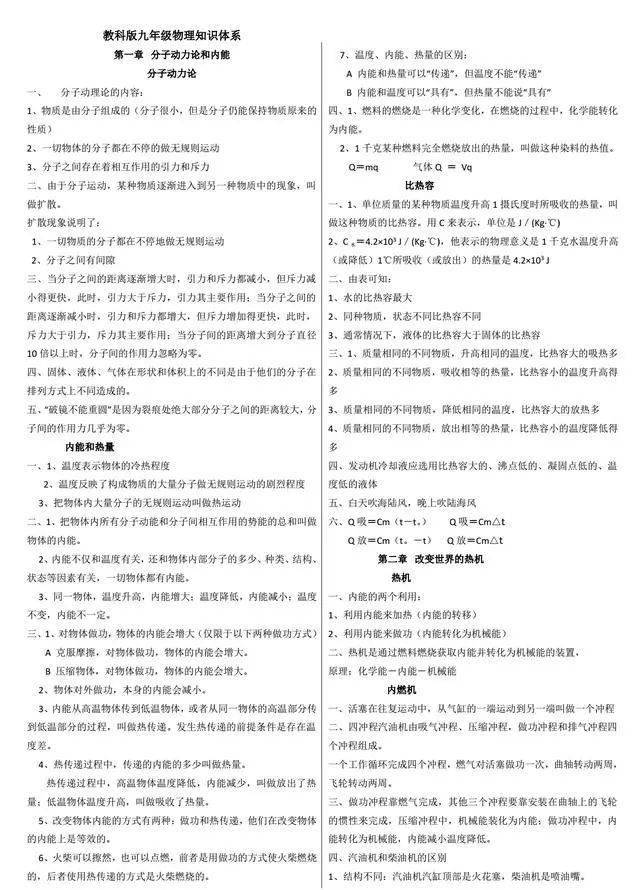 ‘PG电子游戏官网’
教科版九年级物理上册知识点总结归纳 暑假预习必备！(图10)